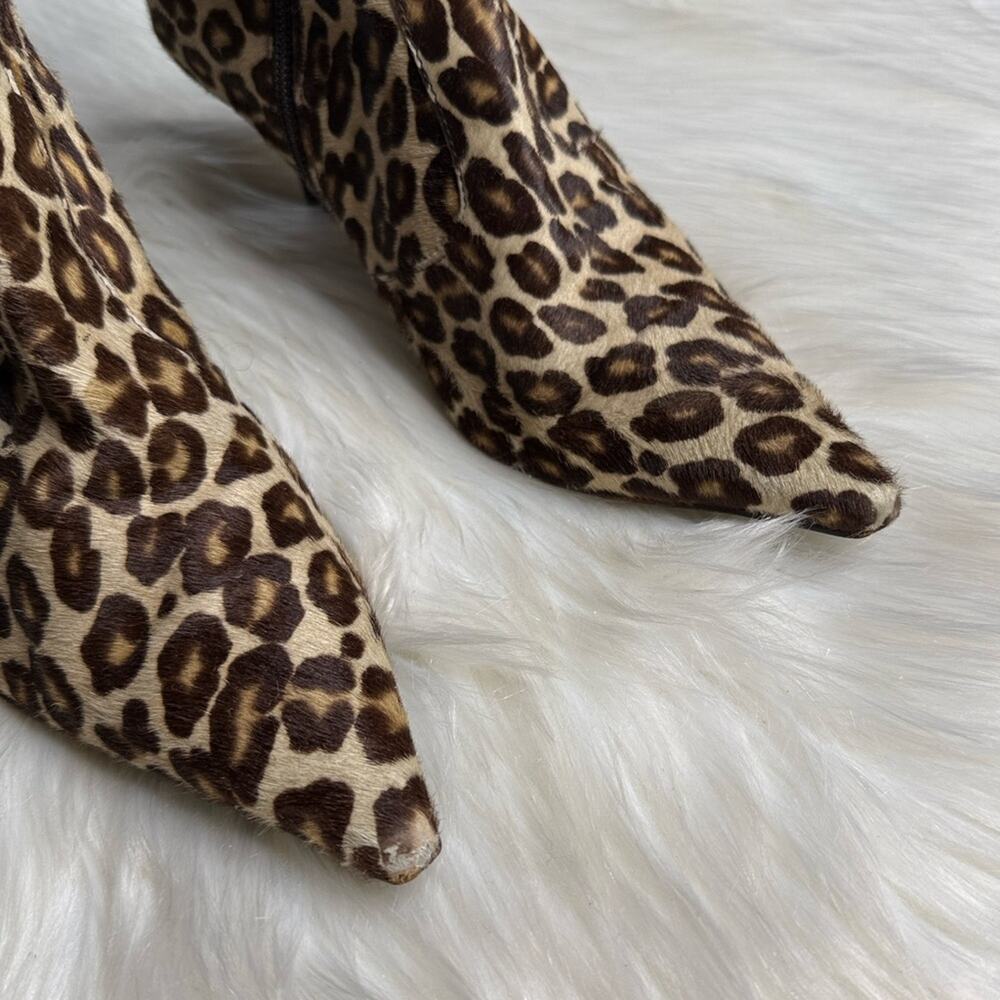 Ursula Mascaro Vintage 90’s Calf Hair Leopard Pointed Toe Booties - Picture 2 of 10